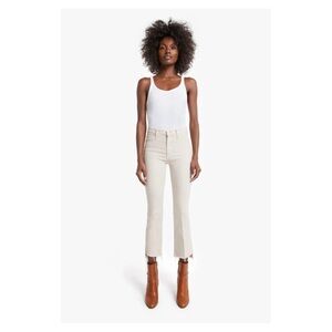 MOTHER • The Insider Crop Step Fray in Toasted Ivory/Chalk It Up